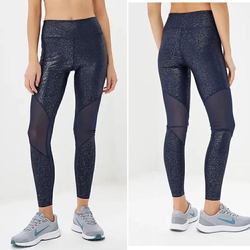 NIKE Midnight Blue Sparkle Mesh Power Victory Tight Leggings-S